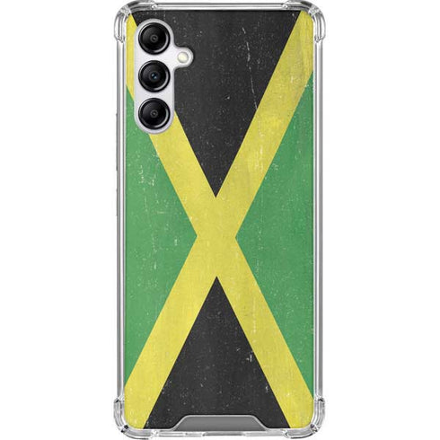 Jamaica Flag Distressed Galaxy A14 5G Clear Case